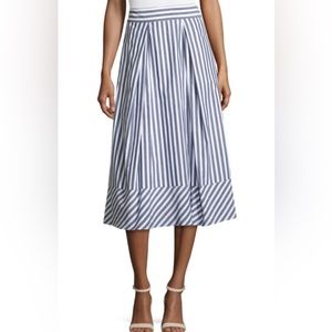 Milly Pleated Striped Midi Skirt - Great condition